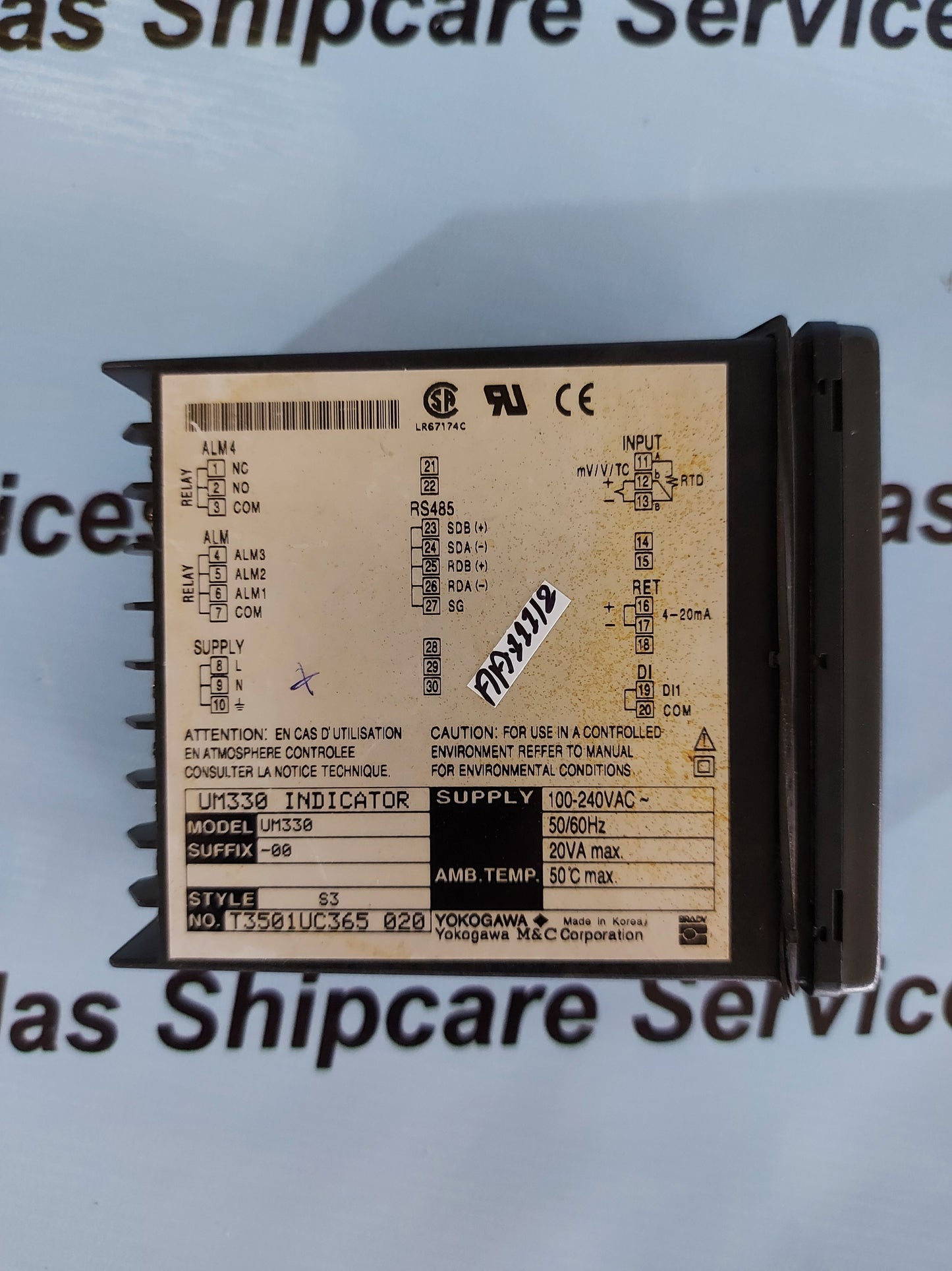 YOKOGAWA UM330-00 DIGITAL TEMPERATURE INDICATOR STYLE.S3