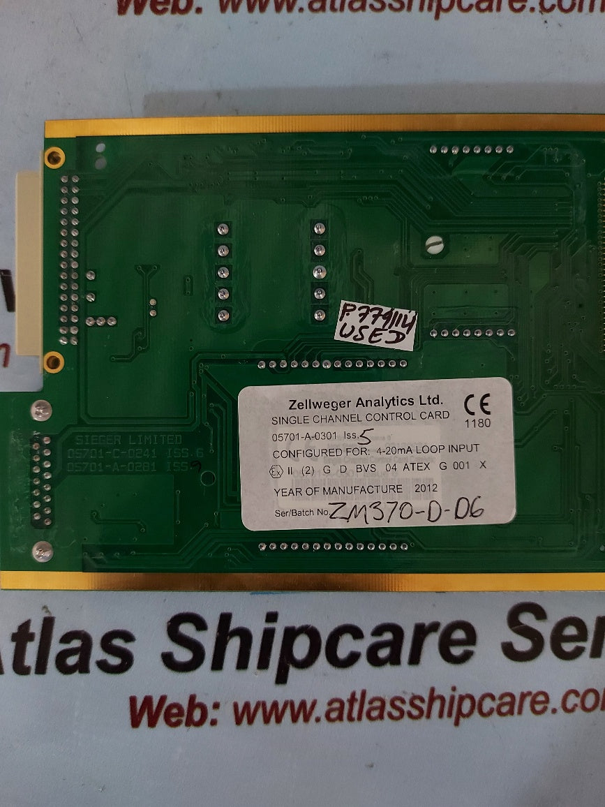Zellweger 05701-A-0301 Iss.5 Single Channel Contol Card