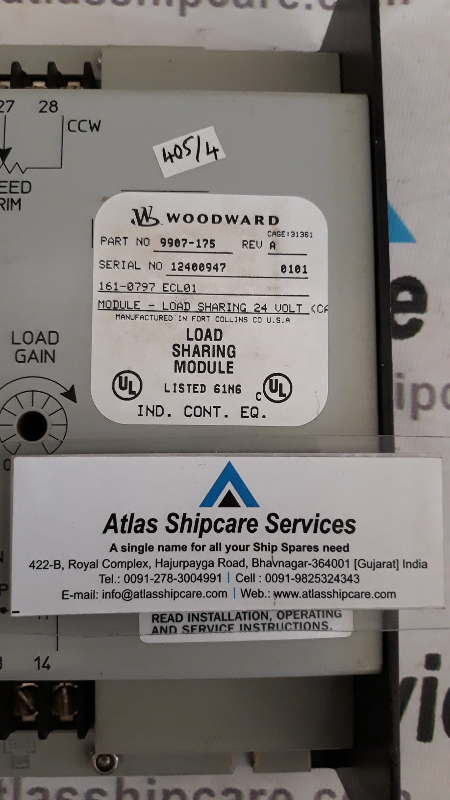 WOODWARD LOAD SHARING MODULE 9907-175 REV.A