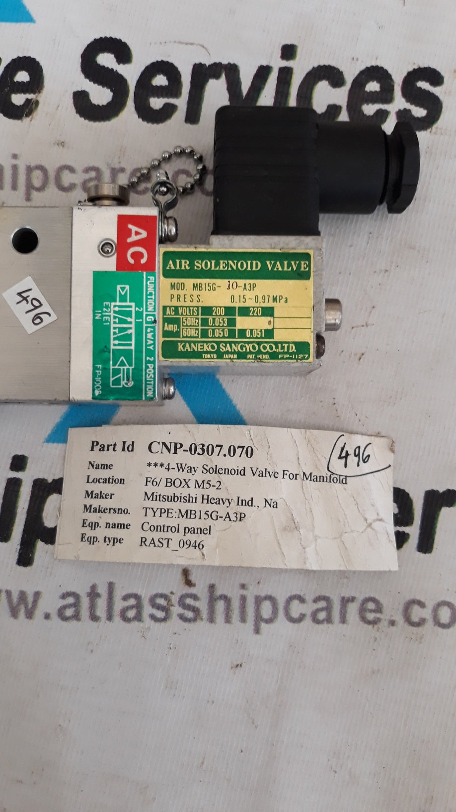 4-WAY SOLENOID VALVE FOR MANIFOLD MB15G-A3P
