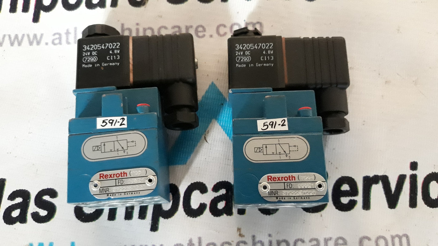 REXROTH 3722250220 3/2WAY VALVE 24V DC