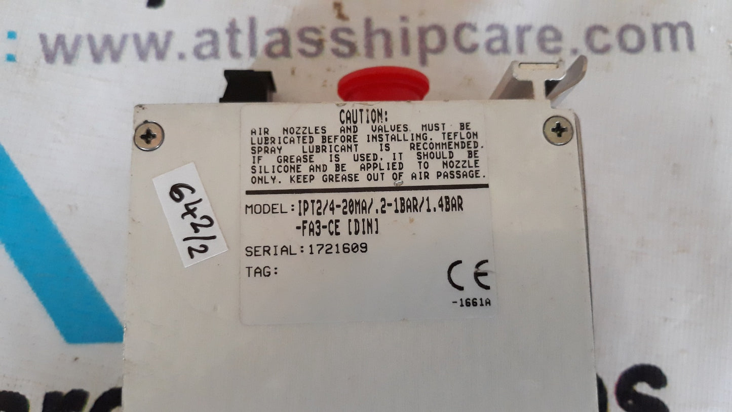 MOORE INDUSTRIES IPT2/4-20MA/.2-1BAR/1.4BAR-FA3-CE