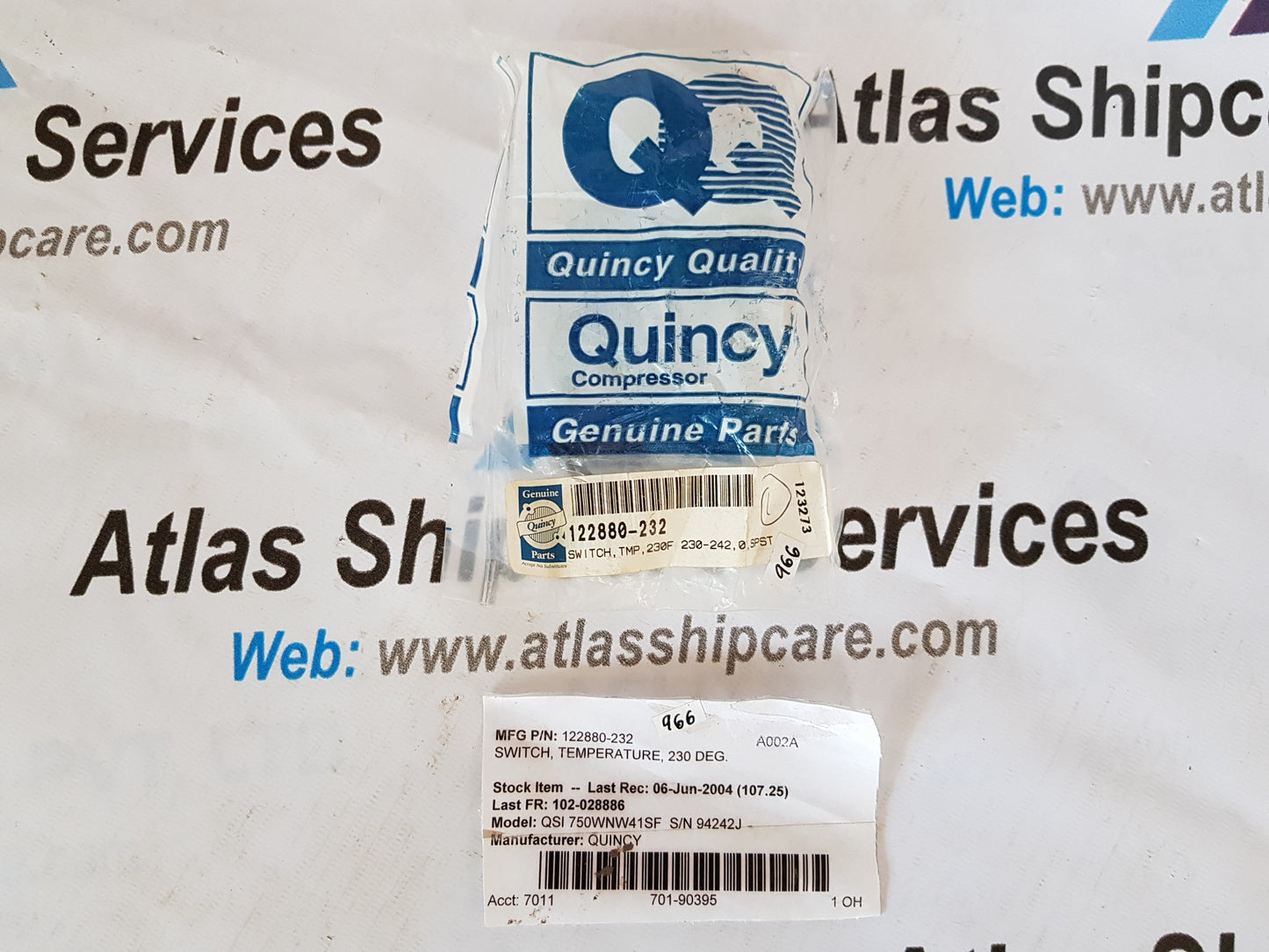 QUINCY COMPRESSORE TEMPERATURE SWITCH QSI 750WNW41SF