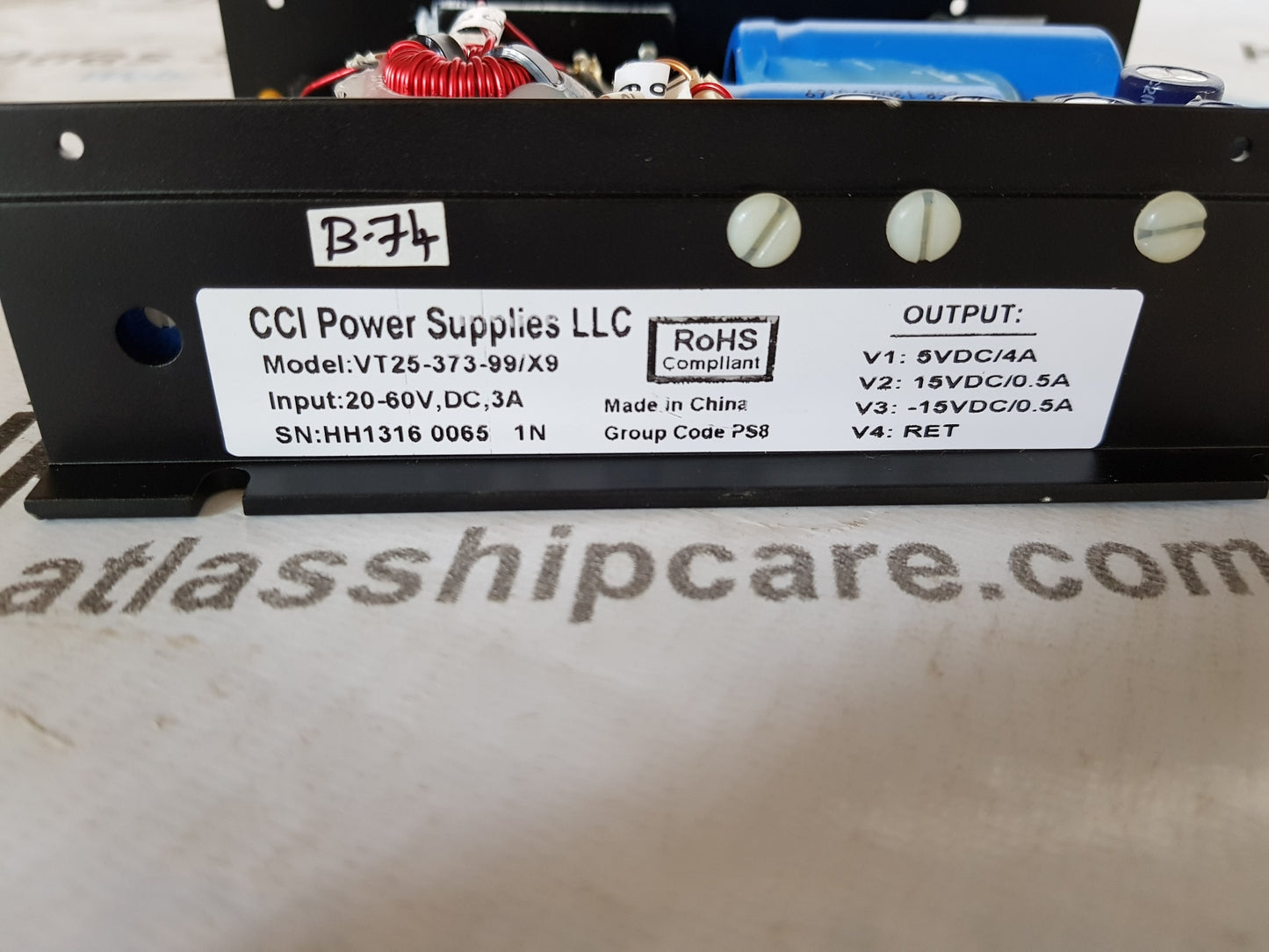 CCI POWER SUPPLIES VT25-373-99/X9 POWER SUPPLY