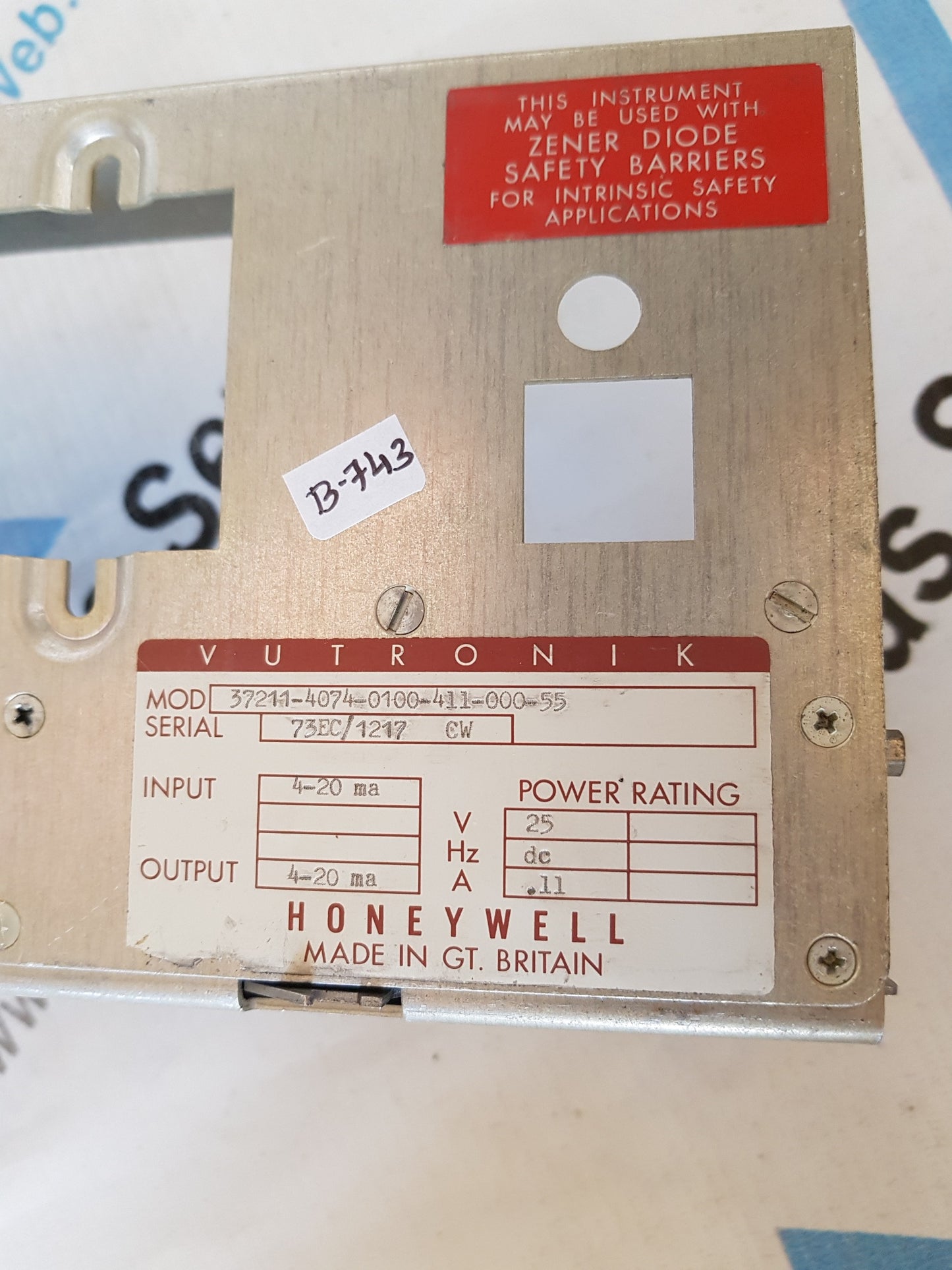 HONEYWELL VUTRONIK 37211-4074-0100-411-000-55