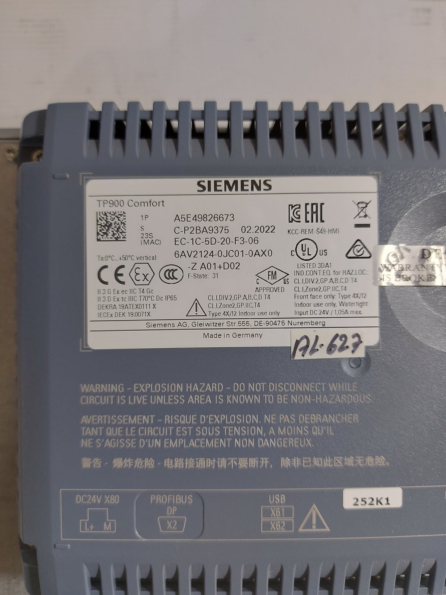 DESMI 6AV2124-0JC01-0AX0 TP900 COMFORT OPERATOR PANEL
