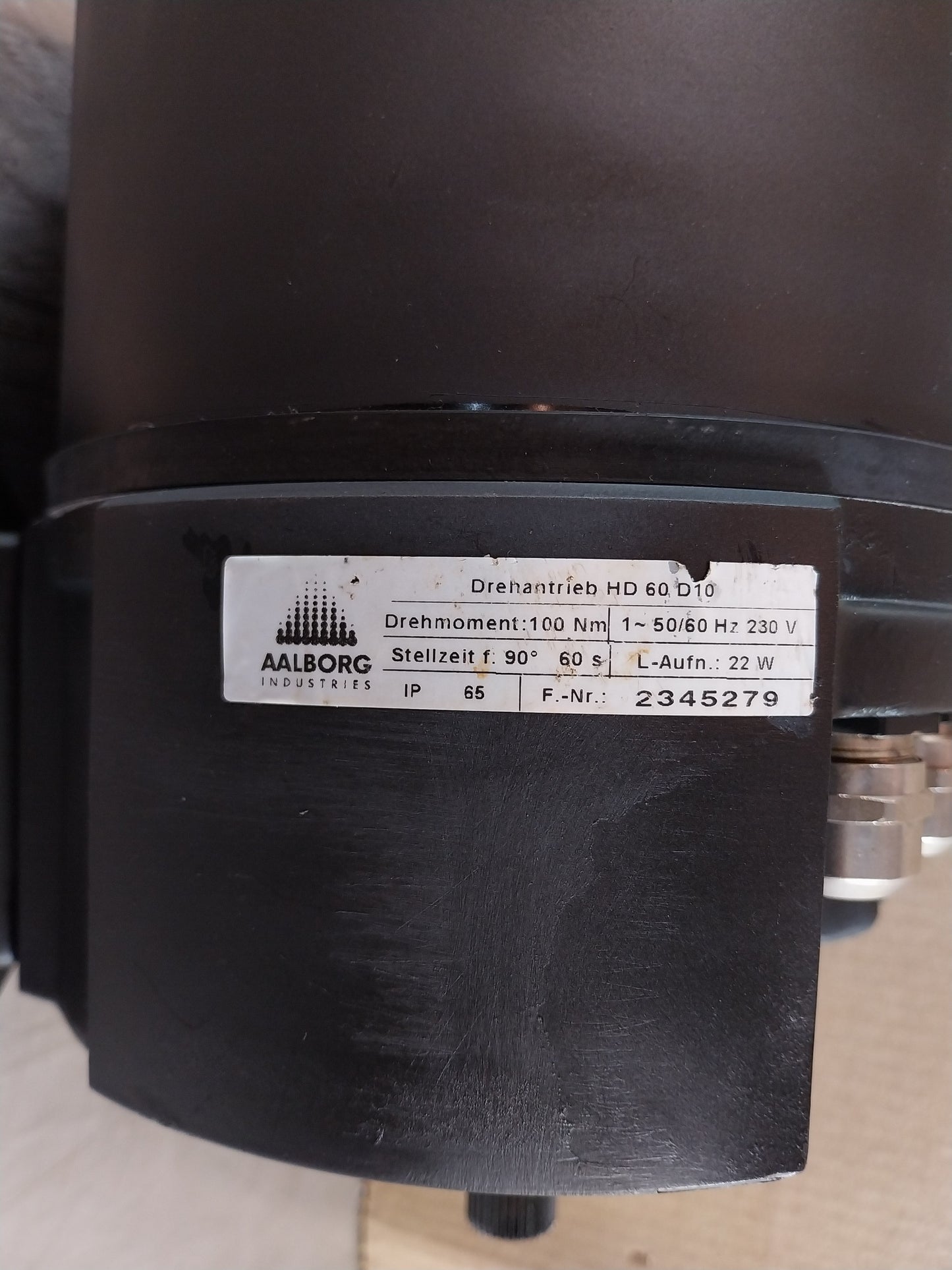 AALBORG HD 60 D10 DREHANTRIEB ELECTRIC SERVO MOTOR