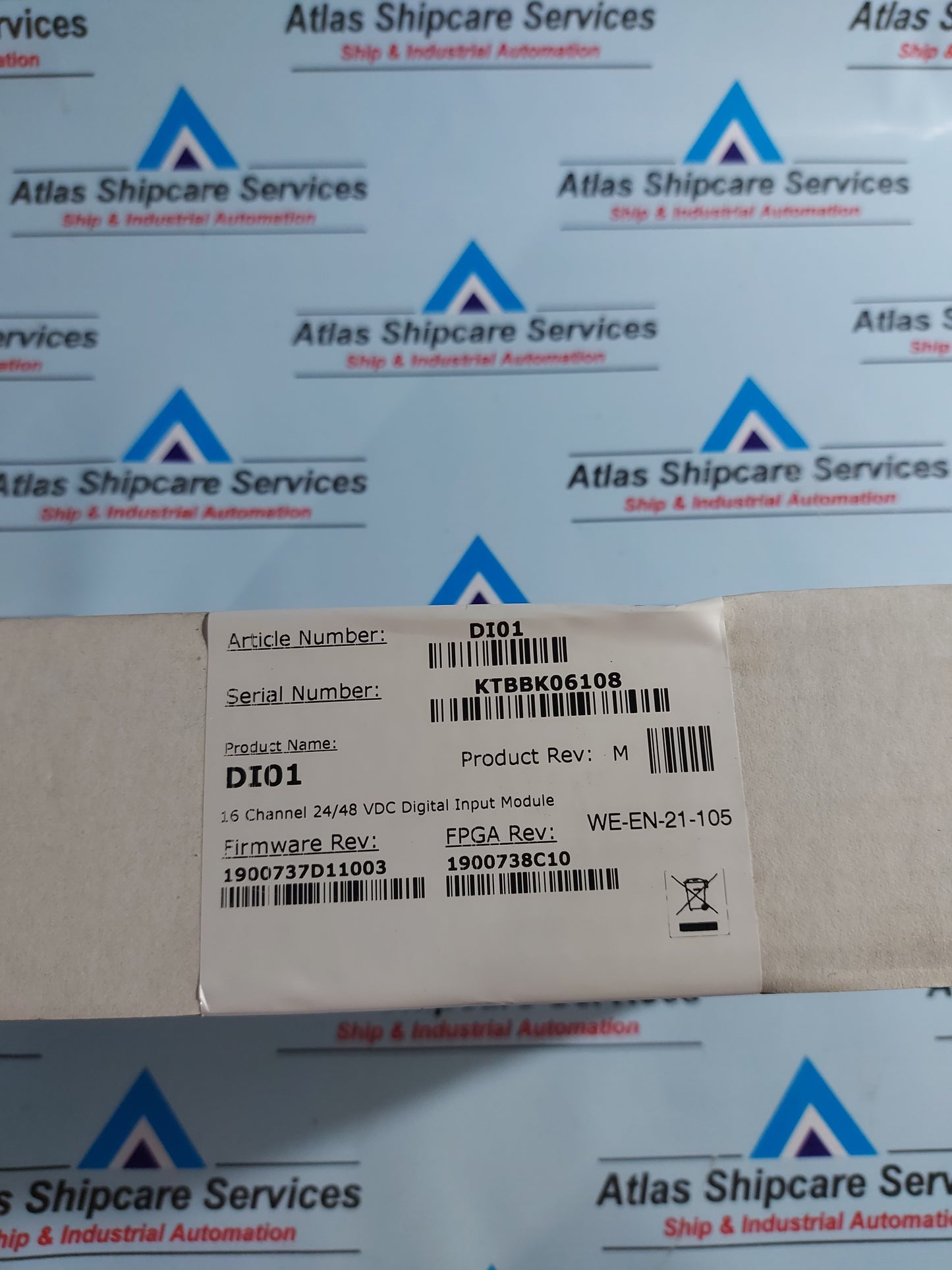 ABB DI01 16 CHANNEL 24/48 VDC DIGITAL INPUT MODULE REV.M