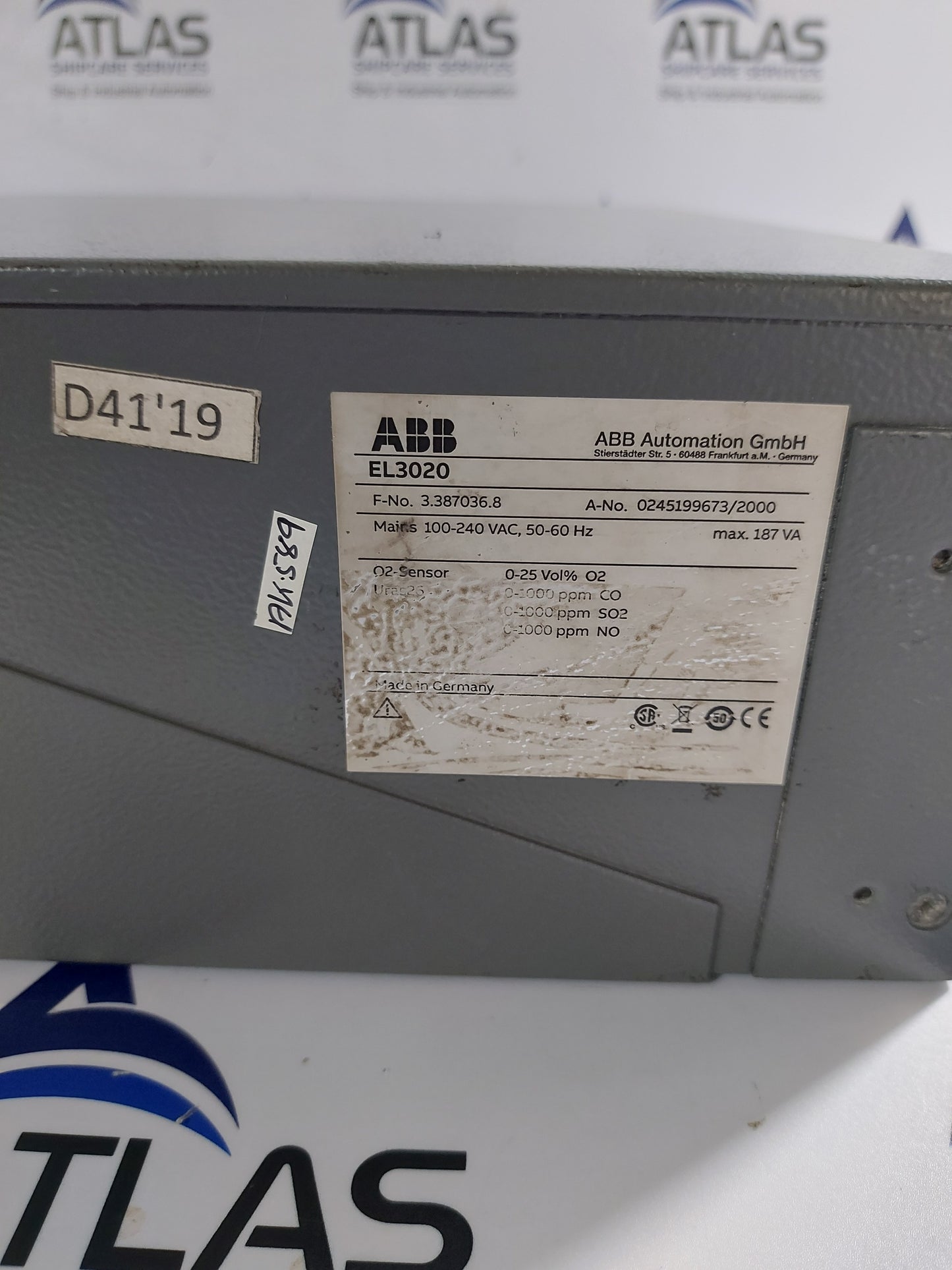 ABB EL3020 GAS ANALYZER 100-240VAC 2.2A