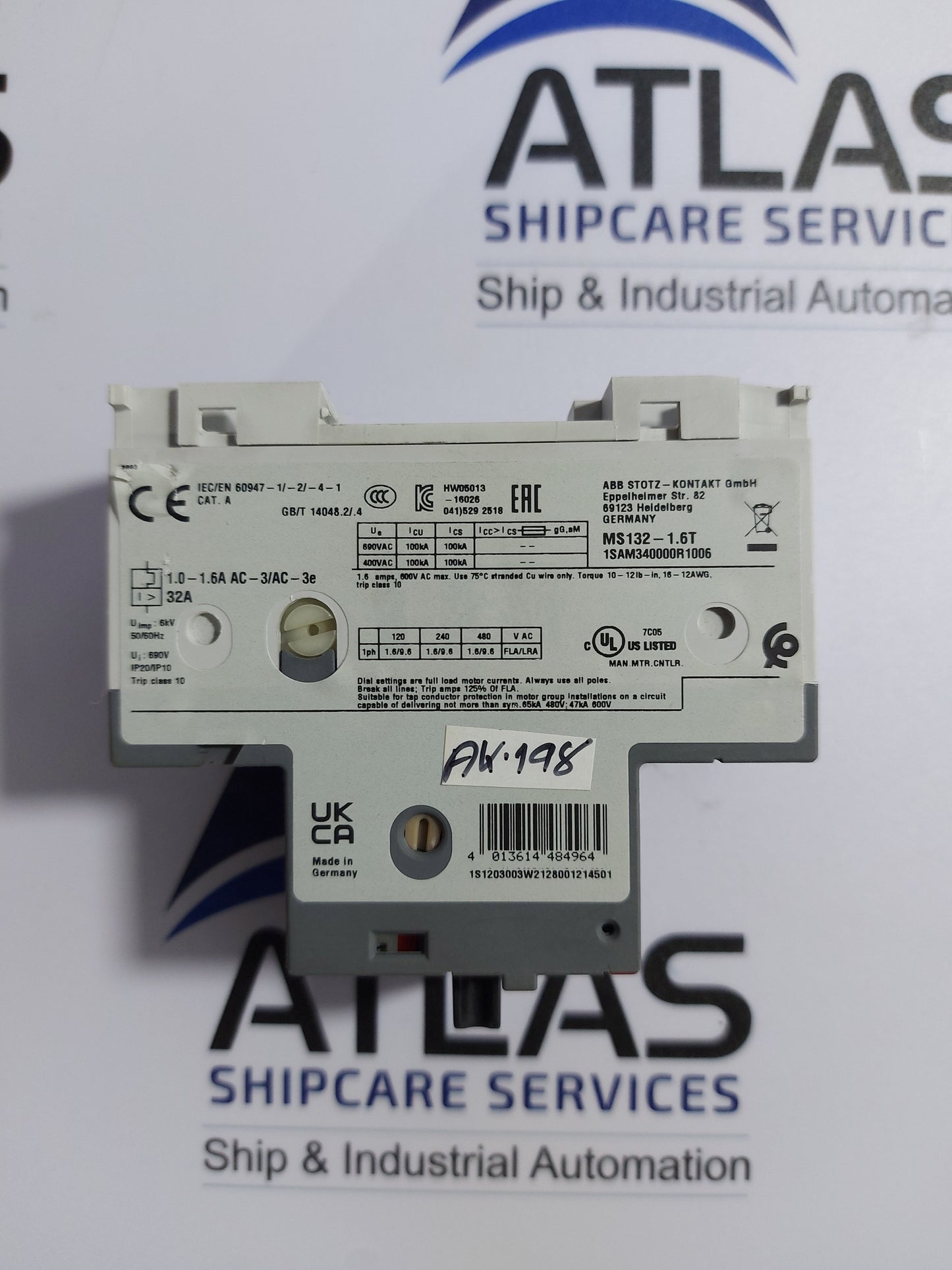 ABB MS132-1.6T CIRCUIT BREAKER 1SAM340000R1006