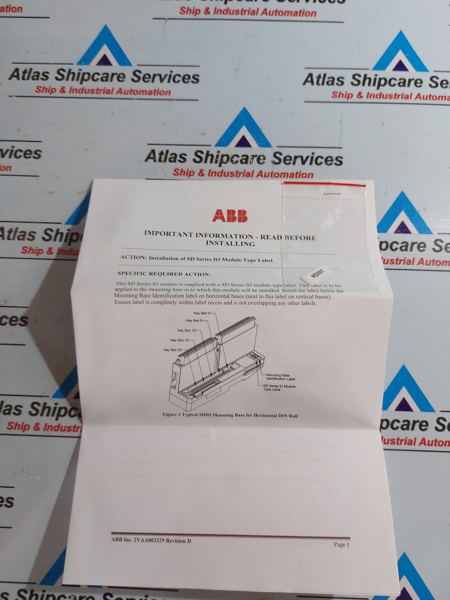 ABB RDI01 16 CHANNEL REDUNDANT 24/48 VDC DIGITAL INPUT MODULE