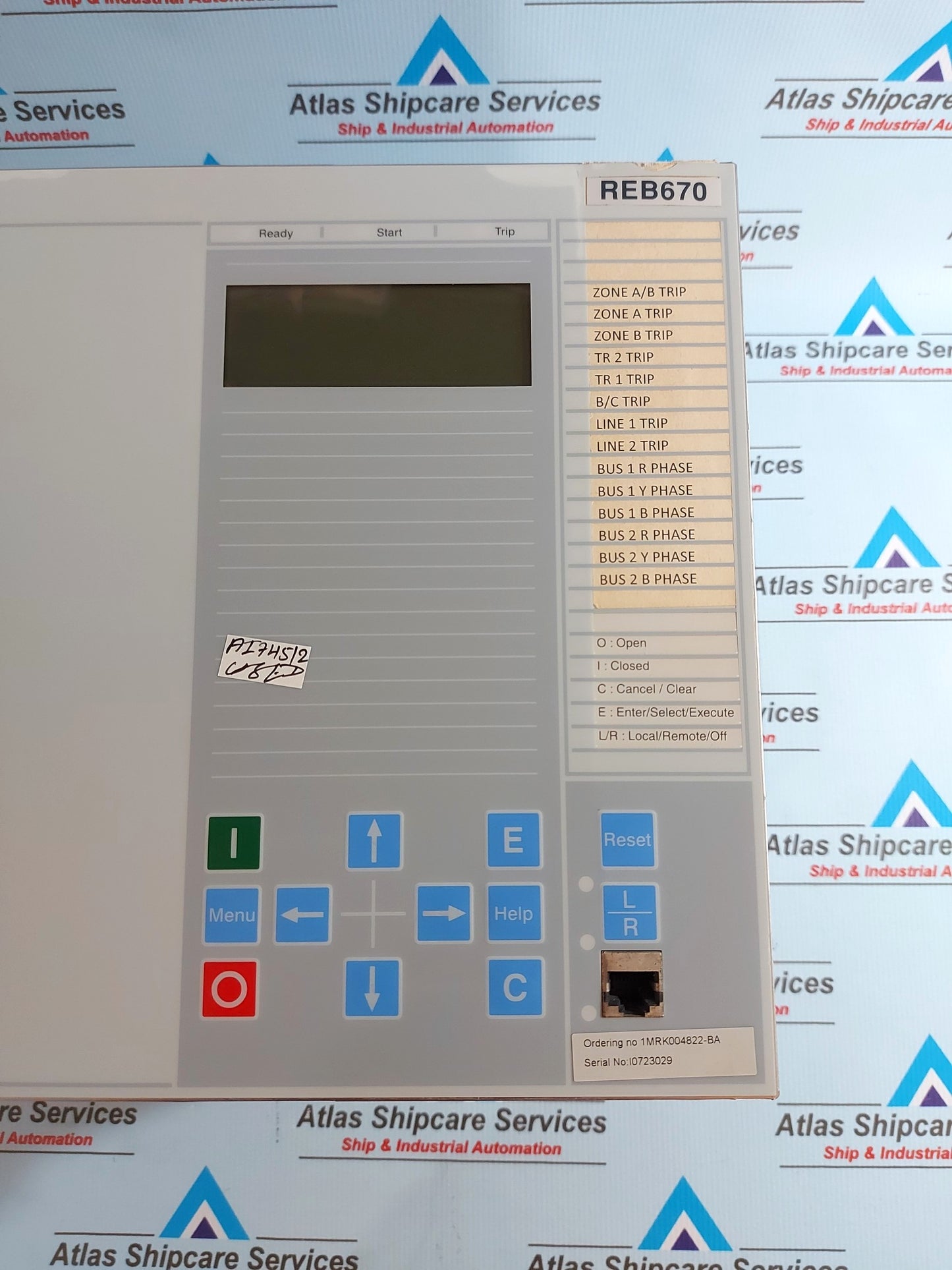 ABB REB670 BUSBAR PROTECTION RELAY 1MRK004822-BA