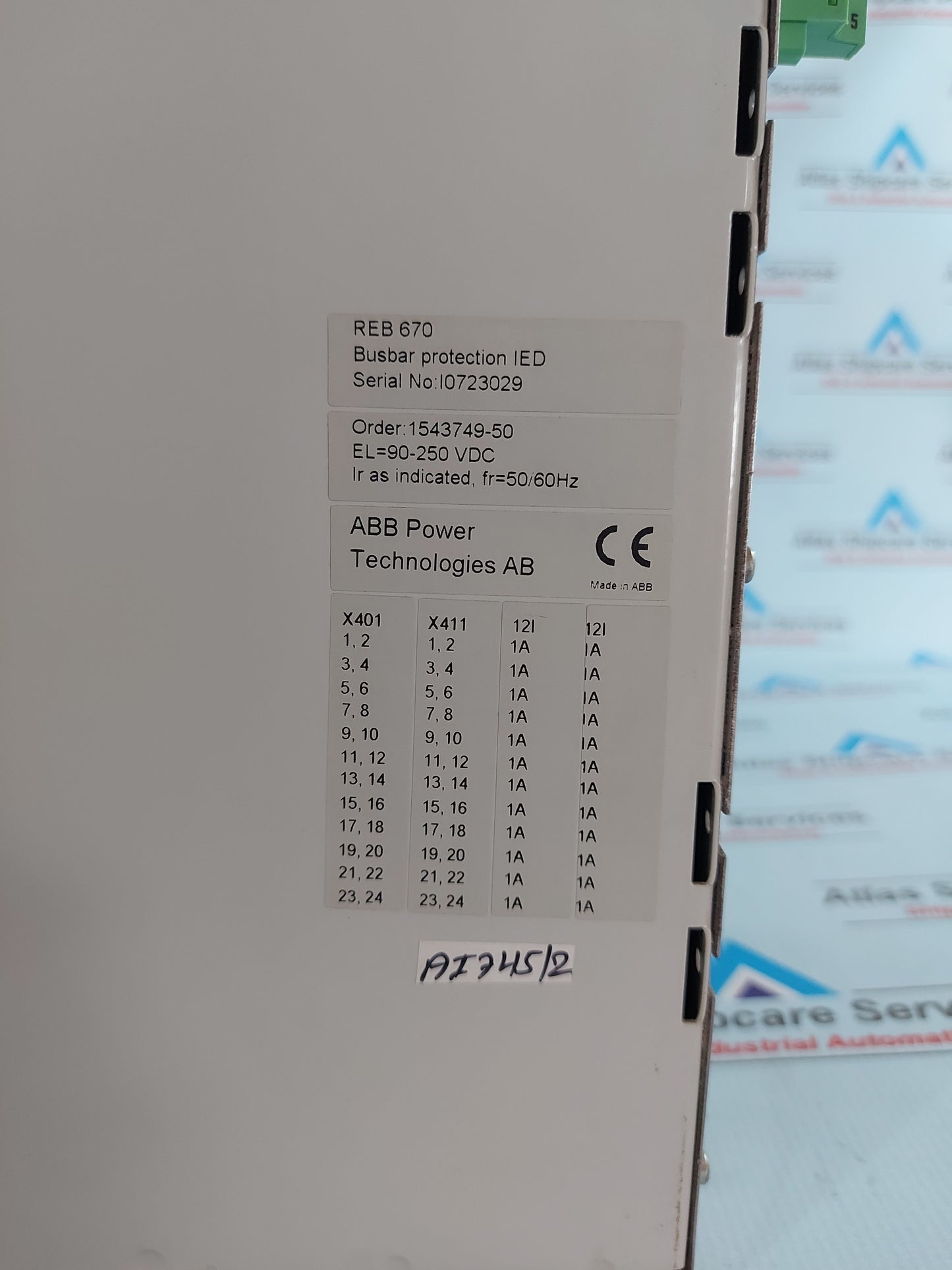 ABB REB670 BUSBAR PROTECTION RELAY 1MRK004822-BA
