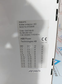 ABB REB670 BUSBAR PROTECTION RELAY 1MRK004822-BA