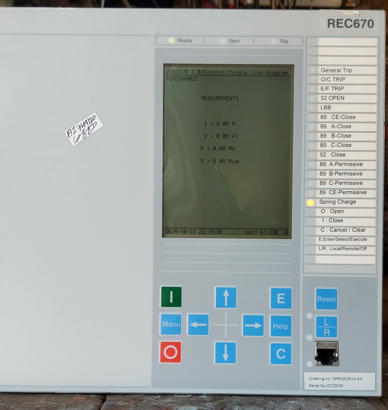ABB REC670 BAY CONTROL IED 1MRK002814-AA