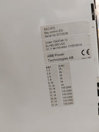 ABB REC670 BAY CONTROL IED 1MRK002814-AA