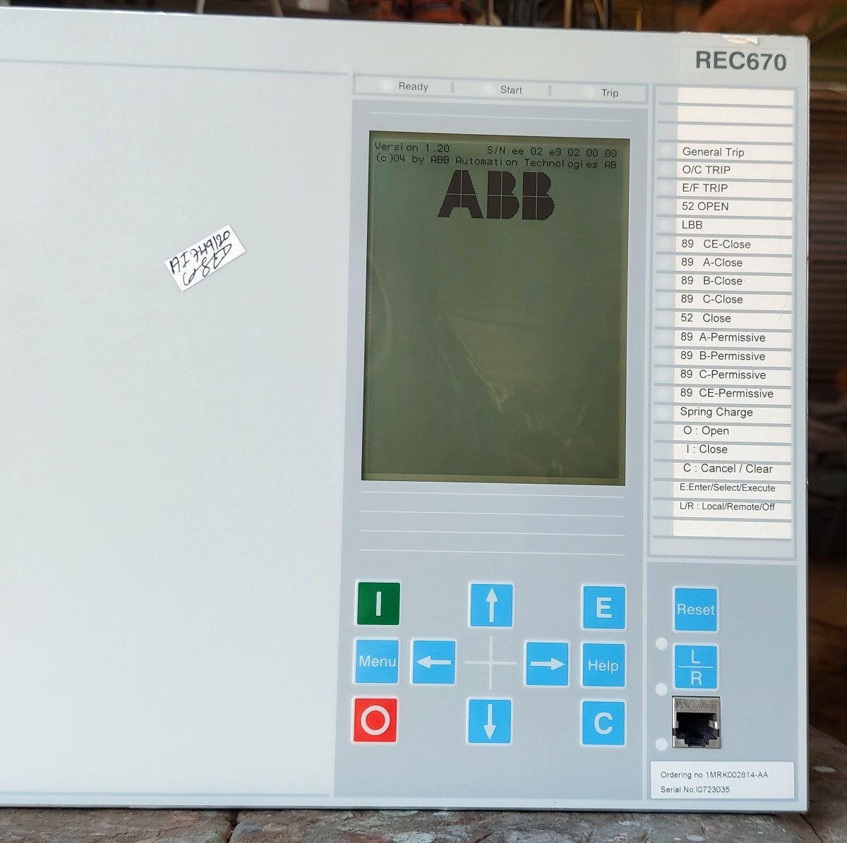 ABB REC670 BAY CONTROL IED 1MRK002814-AA