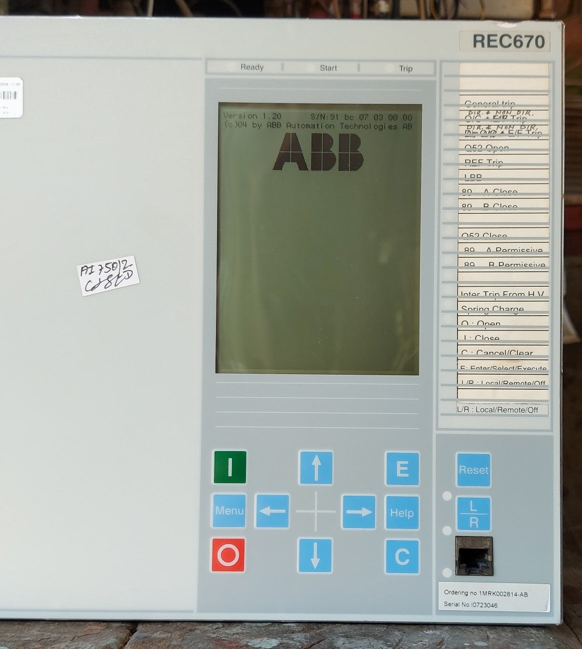 ABB REC670 BAY CONTROL IED 1MRK002814-AB