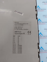 ABB RED670 LINE DIFFERENTIAL PROTECTION IED 1MRK002810-AA