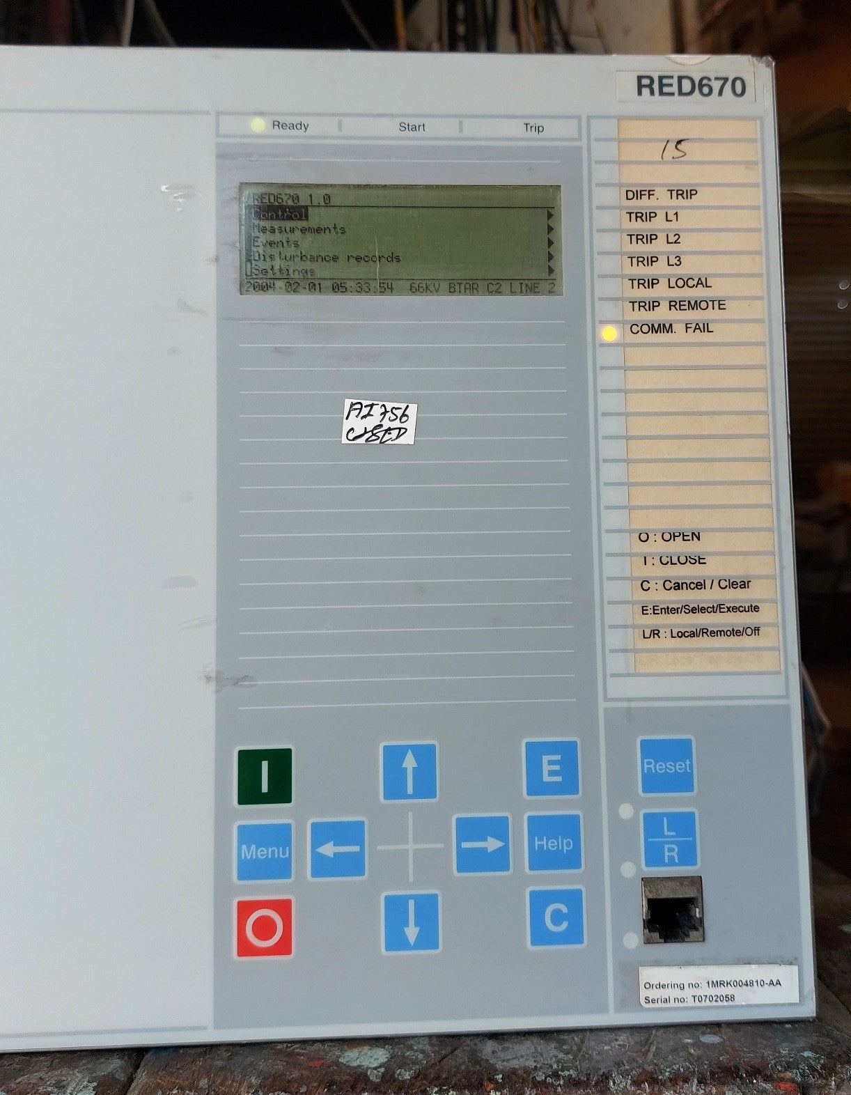 ABB RED670 LINE DIFFERENTIAL PROTECTION IED 1MRK004810-AA