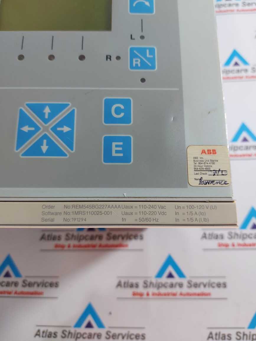 ABB REM545BG227AAAA MACHINE TERMINAL