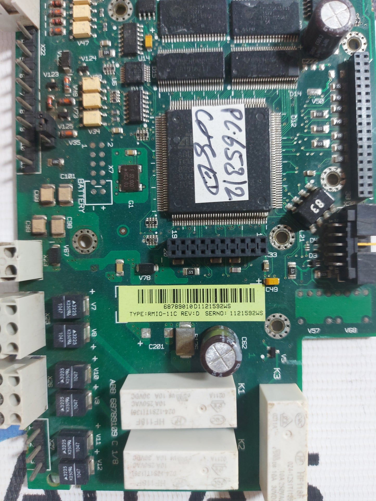 ABB RMIO-11C REV.D CONTROL BOARD 68789109 C 1/8