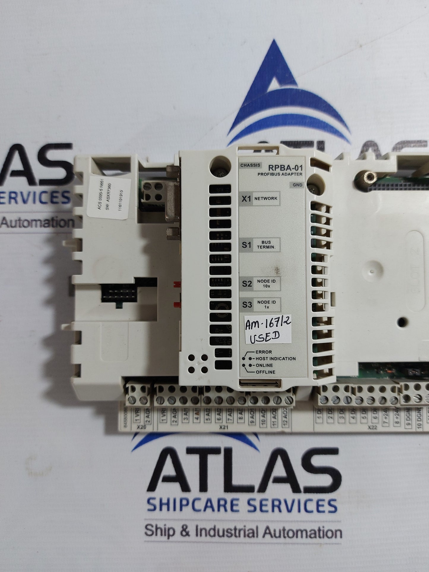 ABB RPBA-01 PROFIBUS ADAPTER WITH CONTROL UNIT RDCU-12C 3AUA0000036521