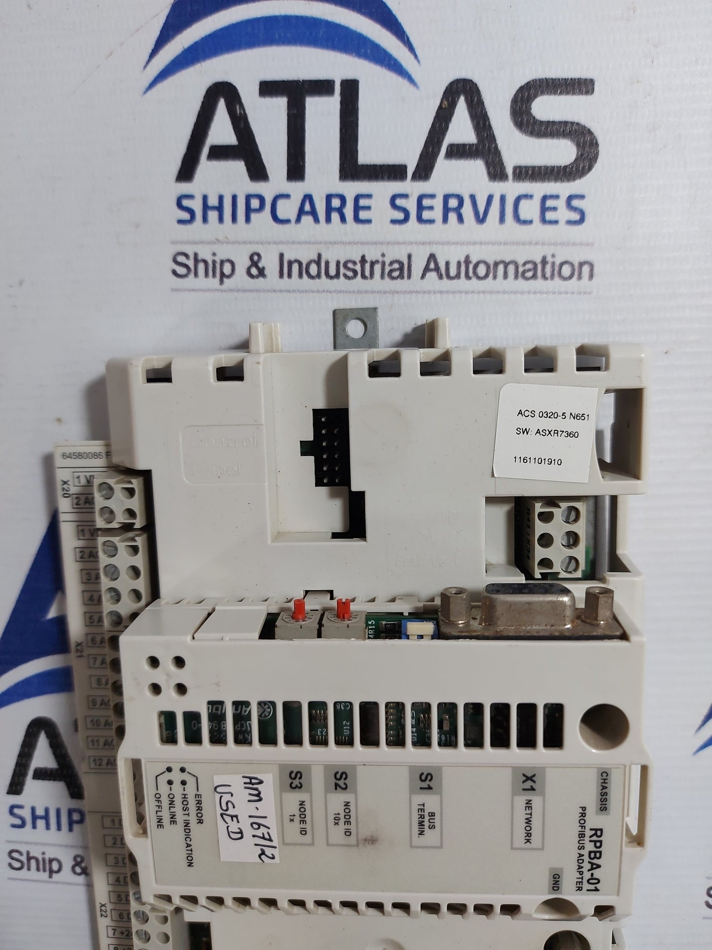ABB RPBA-01 PROFIBUS ADAPTER WITH CONTROL UNIT RDCU-12C 3AUA0000036521
