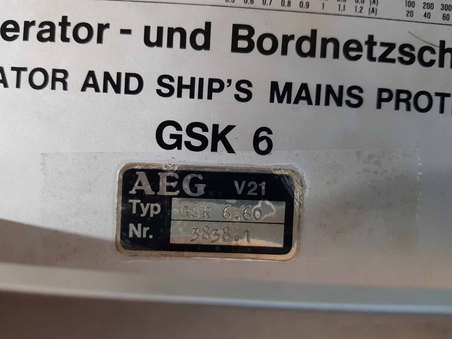 AEG GSK 6.60 Alternator And Ship'S Main Protection Unit