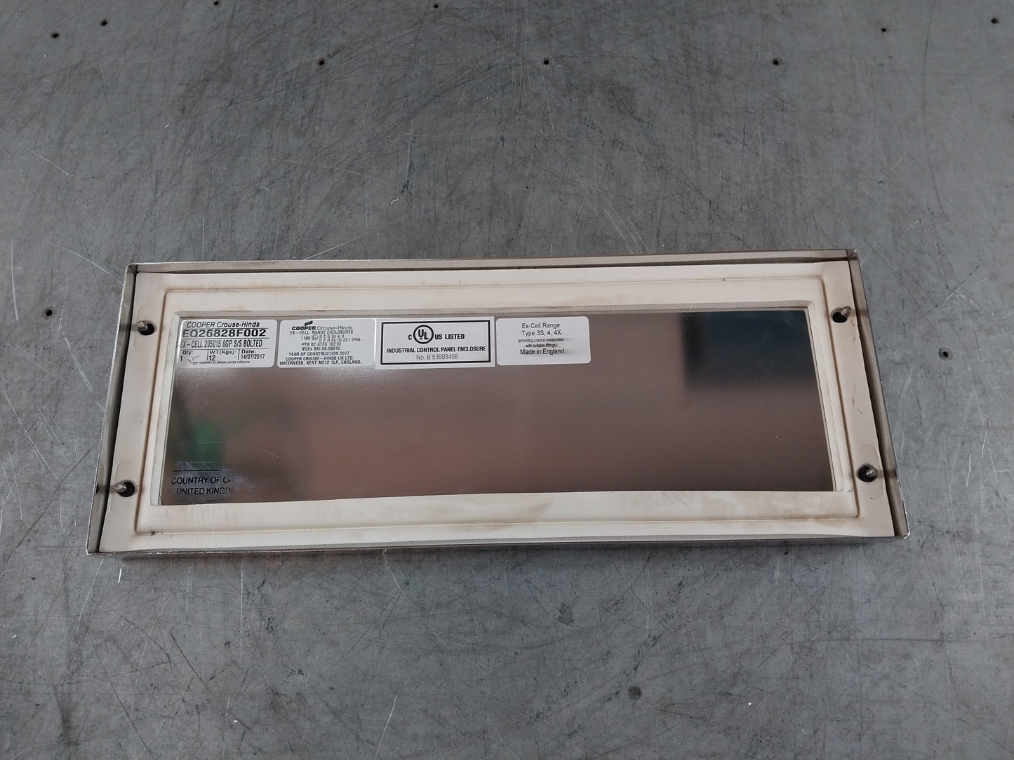 ALFA LAVAL COOPER CROUSE-HINDS XCL CONTROL PANEL ENCLOSURE 690V 6mm2