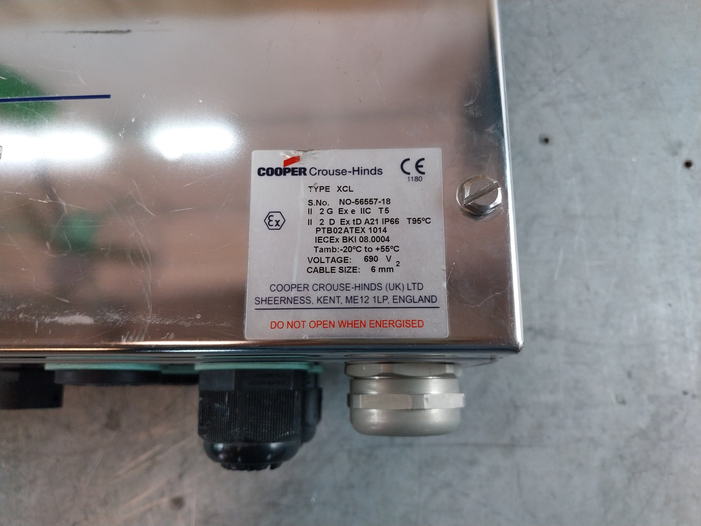 ALFA LAVAL COOPER CROUSE-HINDS XCL CONTROL PANEL ENCLOSURE IP66 690V 6mm2