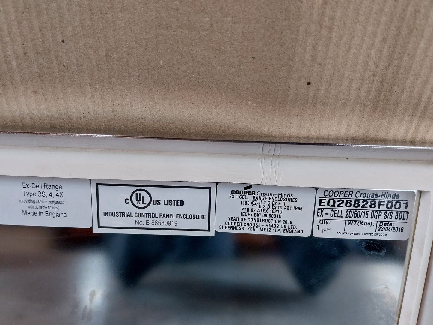 ALFA LAVAL COOPER CROUSE-HINDS XCL CONTROL PANEL ENCLOSURE IP66 690V 6mm2