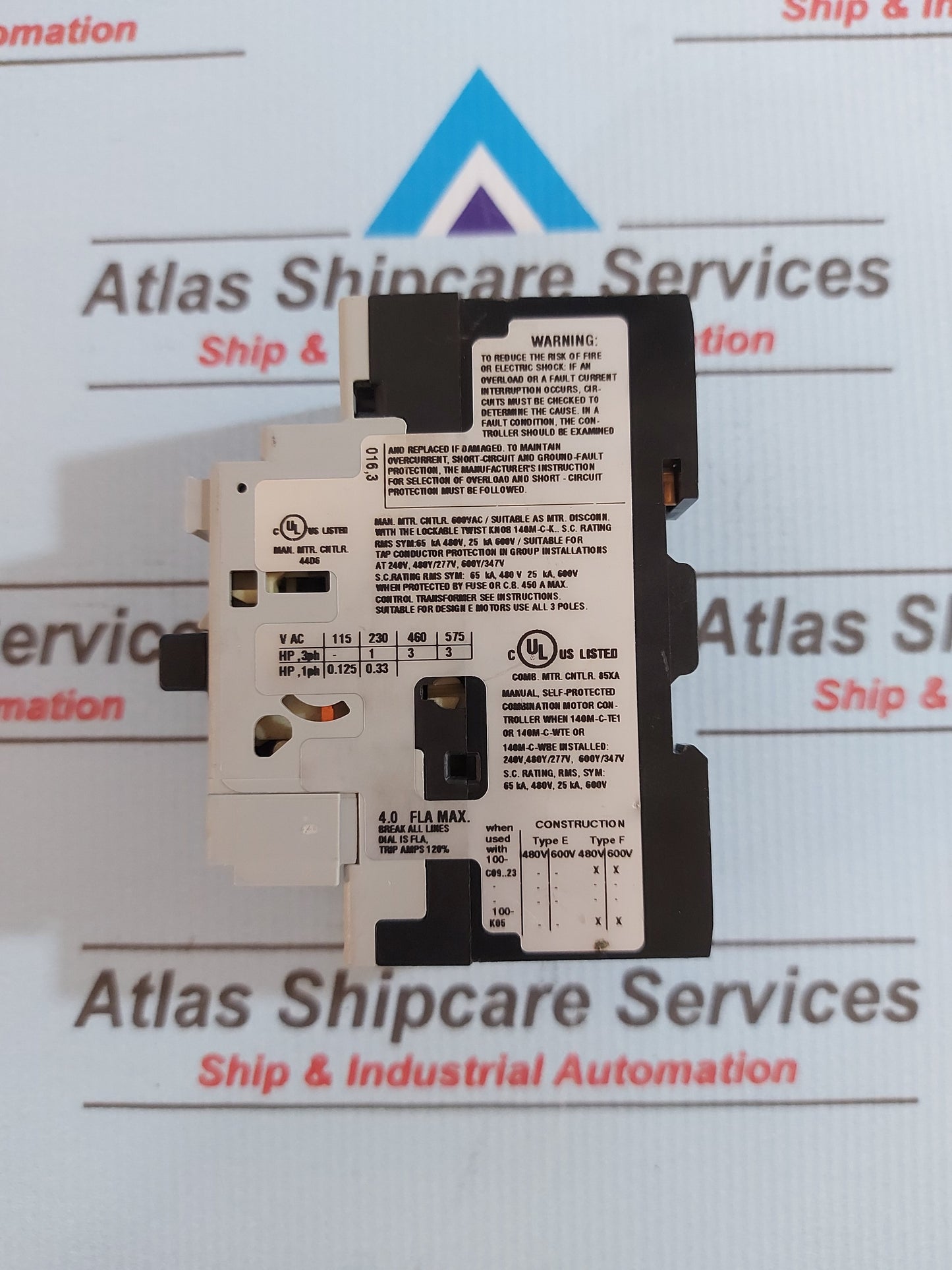 ALLEN-BRADLEY 140M-C2E-B40 SERIES C MOTOR PROTECTION CIRCUIT BREAKER