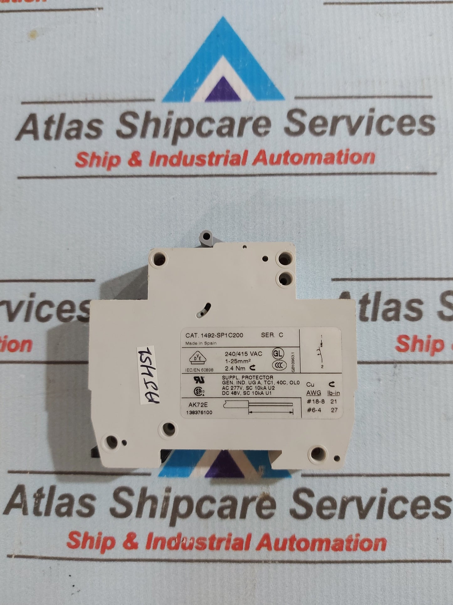 ALLEN-BRADLEY 1492-SP1C200 SER.C 1-POLE CIRCUIT BREAKER 20A