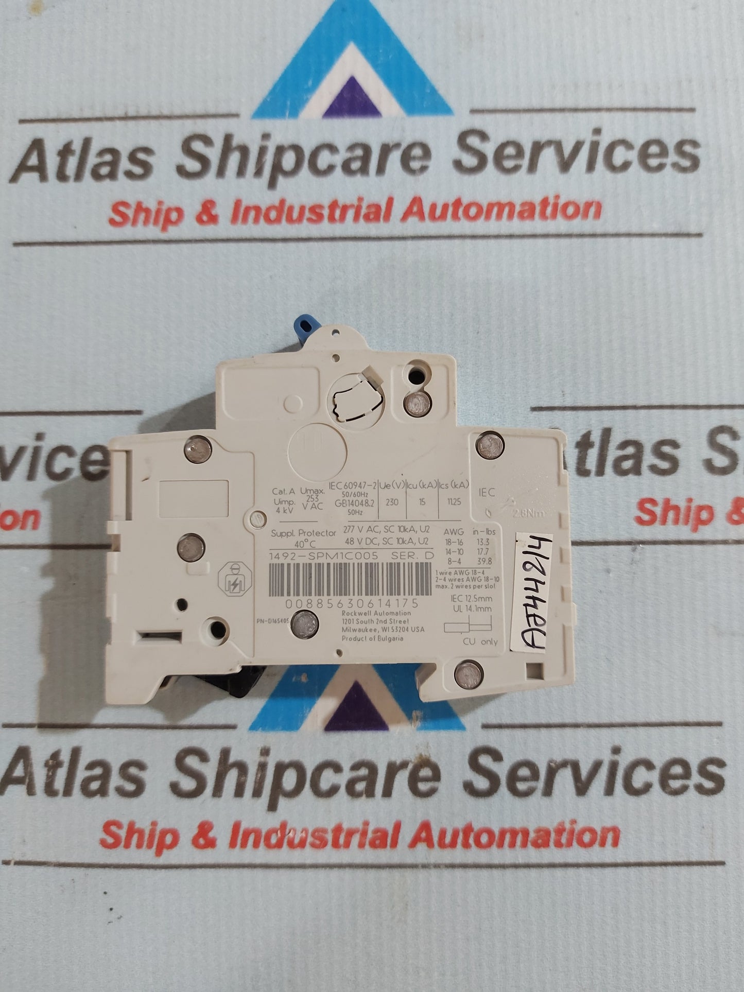 ALLEN-BRADLEY 1492-SPM1C005 SER.D SUPPLEMENTARY PROTECTOR 1 POLE