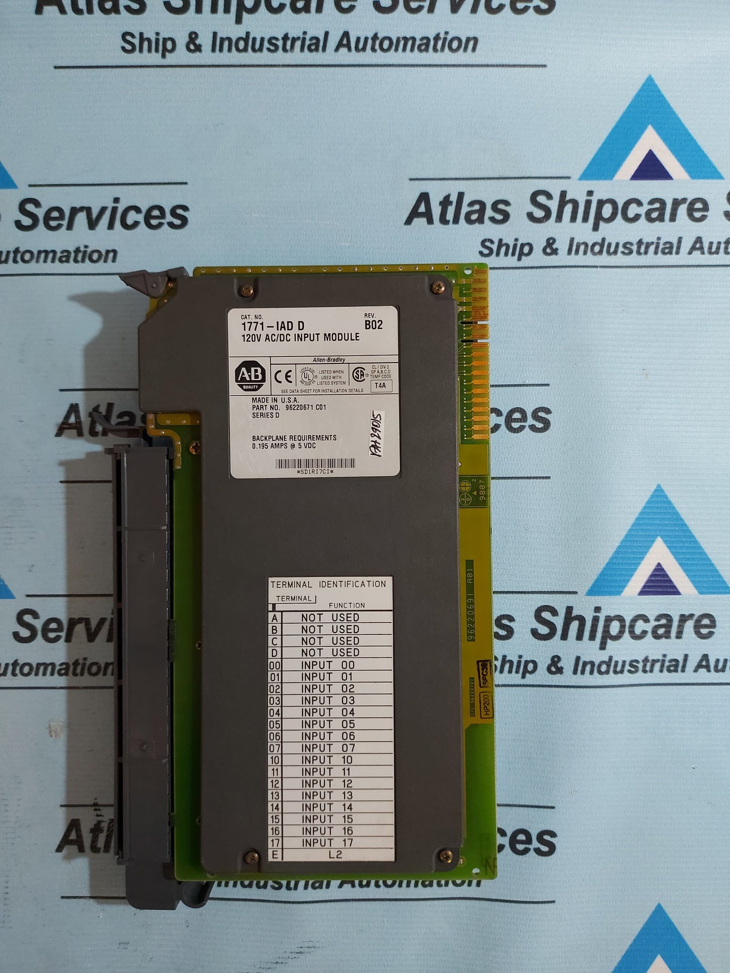 ALLEN-BRADLEY 1771-IAD D 120V AC/DC INPUT MODULE