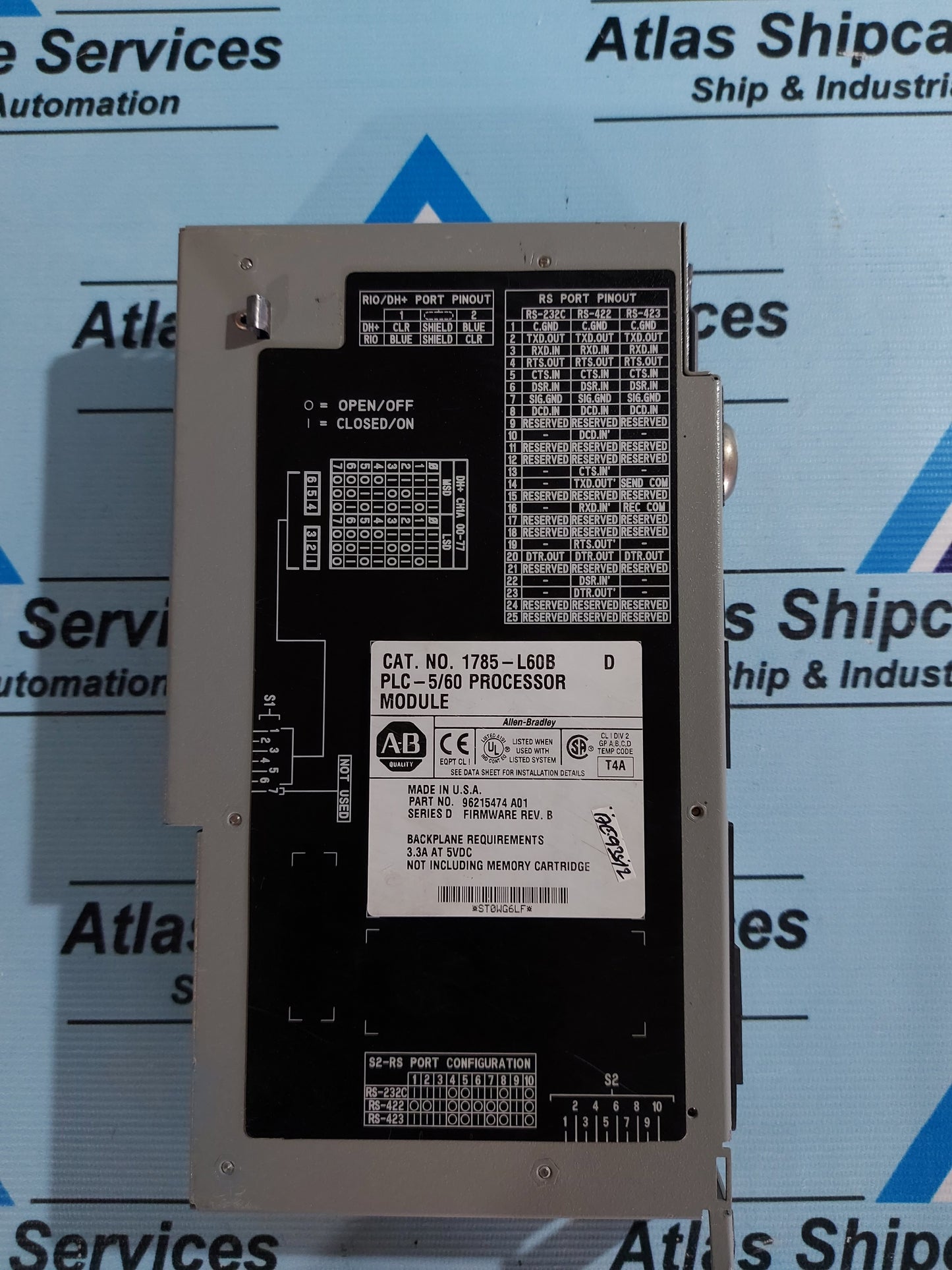 ALLEN-BRADLEY 1785-L60B D PLC-5/60 PROCESSOR MODULE