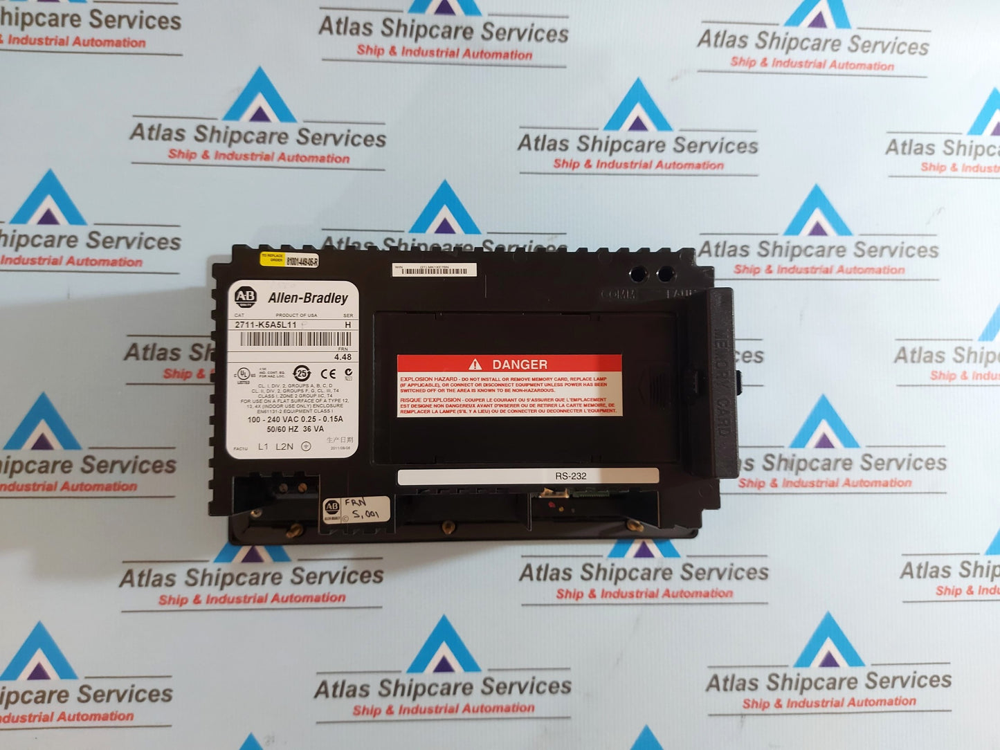 ALLEN-BRADLEY 2711-K5A5L11P OPERATOR INTERFACE PANEL 100-240VAC 0.25-0.15A SER.H