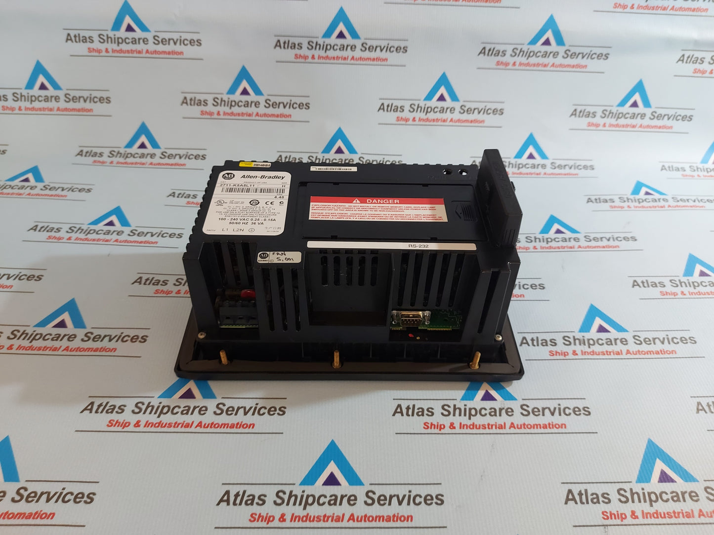 ALLEN-BRADLEY 2711-K5A5L11P OPERATOR INTERFACE PANEL 100-240VAC 0.25-0.15A SER.H