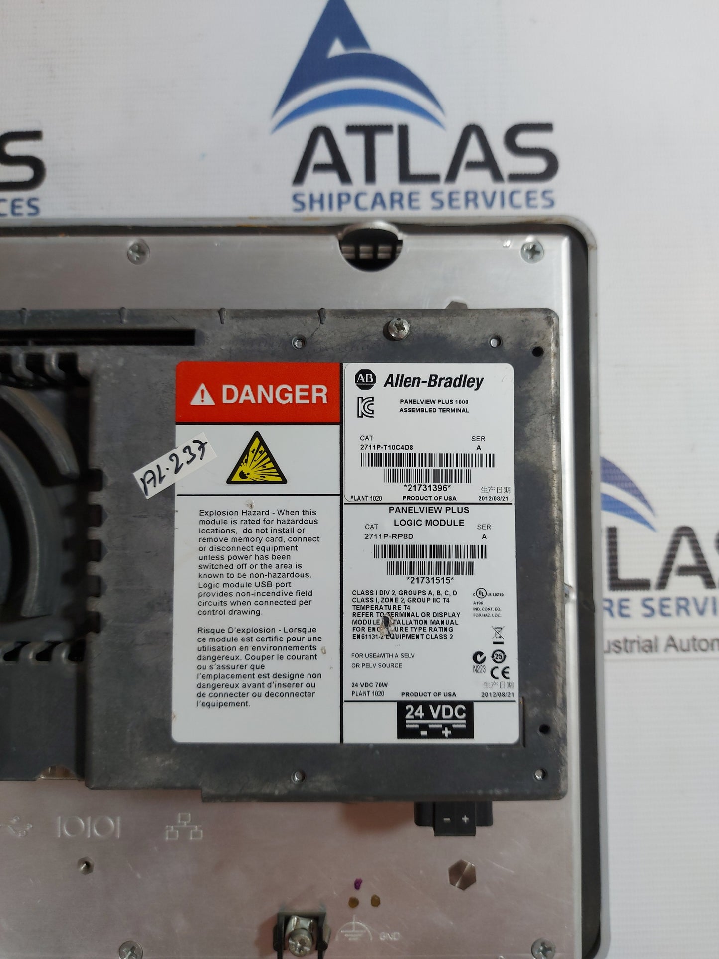 ALLEN-BRADLEY 2711P-RDT10C PANELVIEW PLUS 1000 COLOR TOUCH DISPLAY MODULE