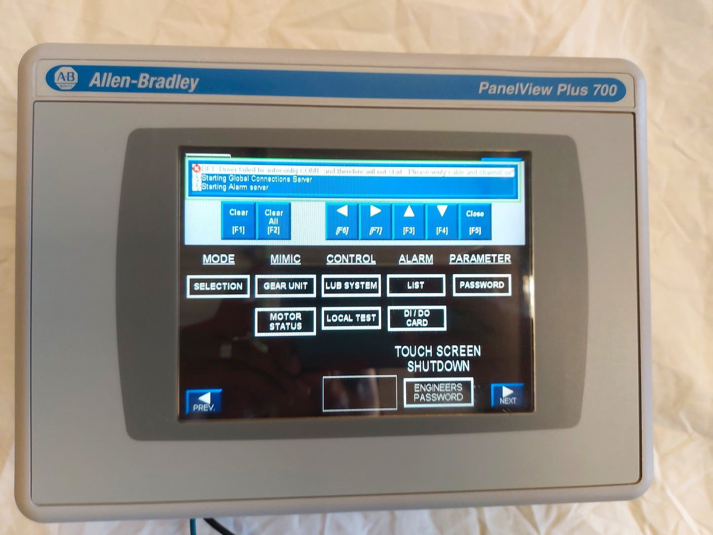 ALLEN-BRADLEY 2711P-T7C4D8 PANELVIEW PLUS 700 COLOR TERMINAL