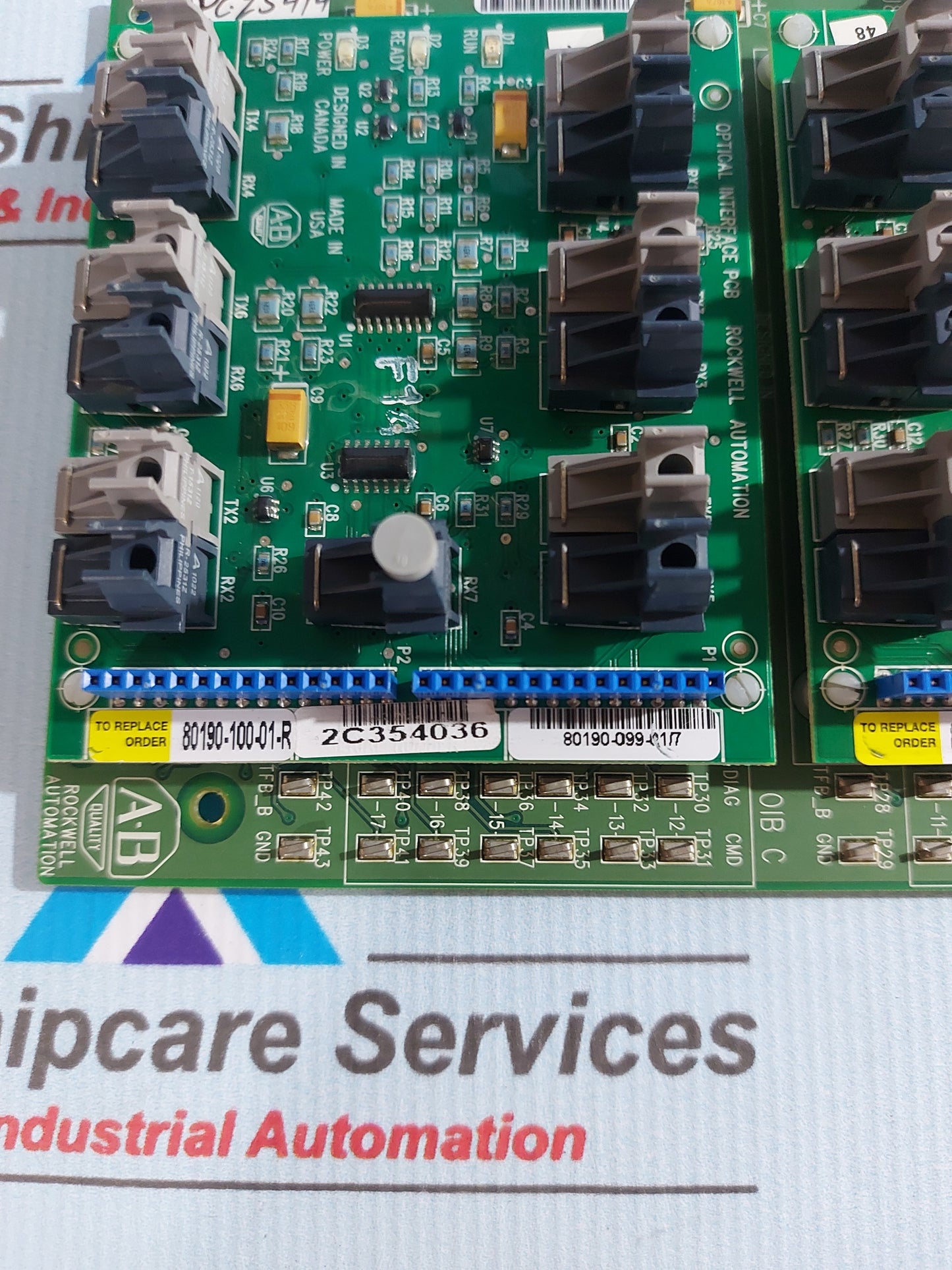 ALLEN-BRADLEY 80190-600-01-R OPTICAL INTERFACE BASE BOARD