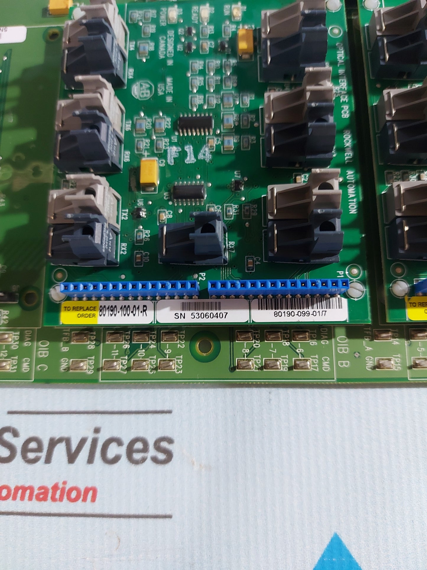 ALLEN-BRADLEY 80190-600-01-R OPTICAL INTERFACE BASE BOARD