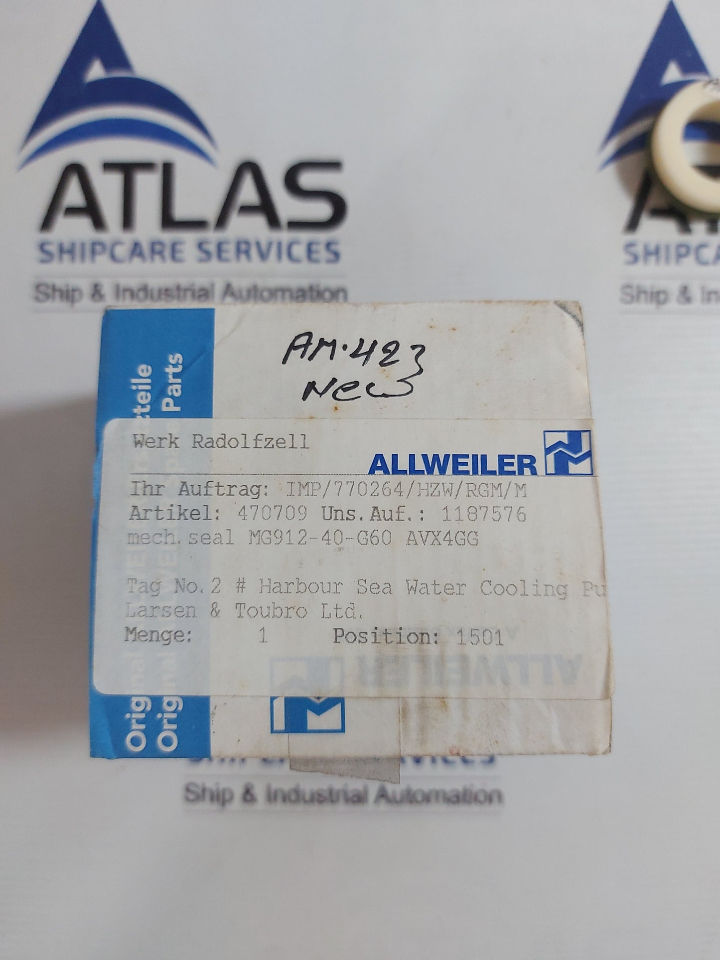 ALLWEILER BURGMANN 1.4401 MECHANICAL SEAL PACKAGE