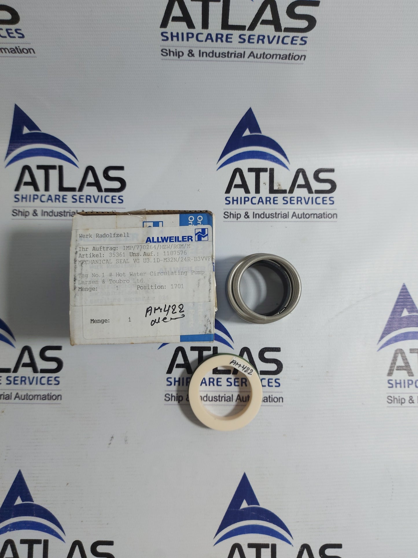ALLWEILER BURGMANN MG9/40 MECHANICAL SEAL PACKAGE