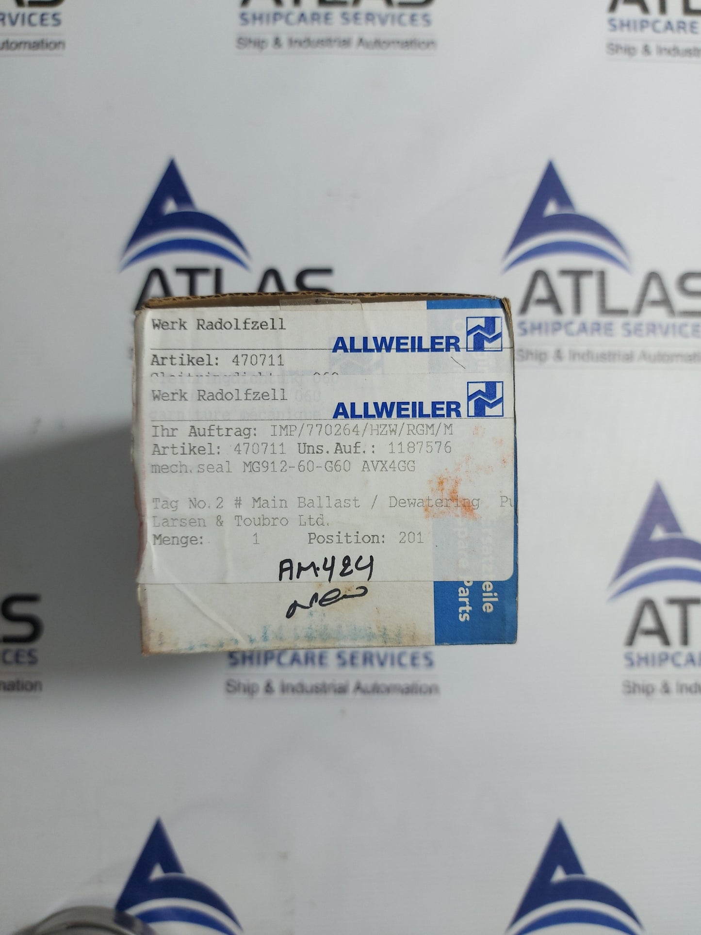 ALLWEILER BURGMANN MG9/60 MECHANICAL SEAL PACKAGE