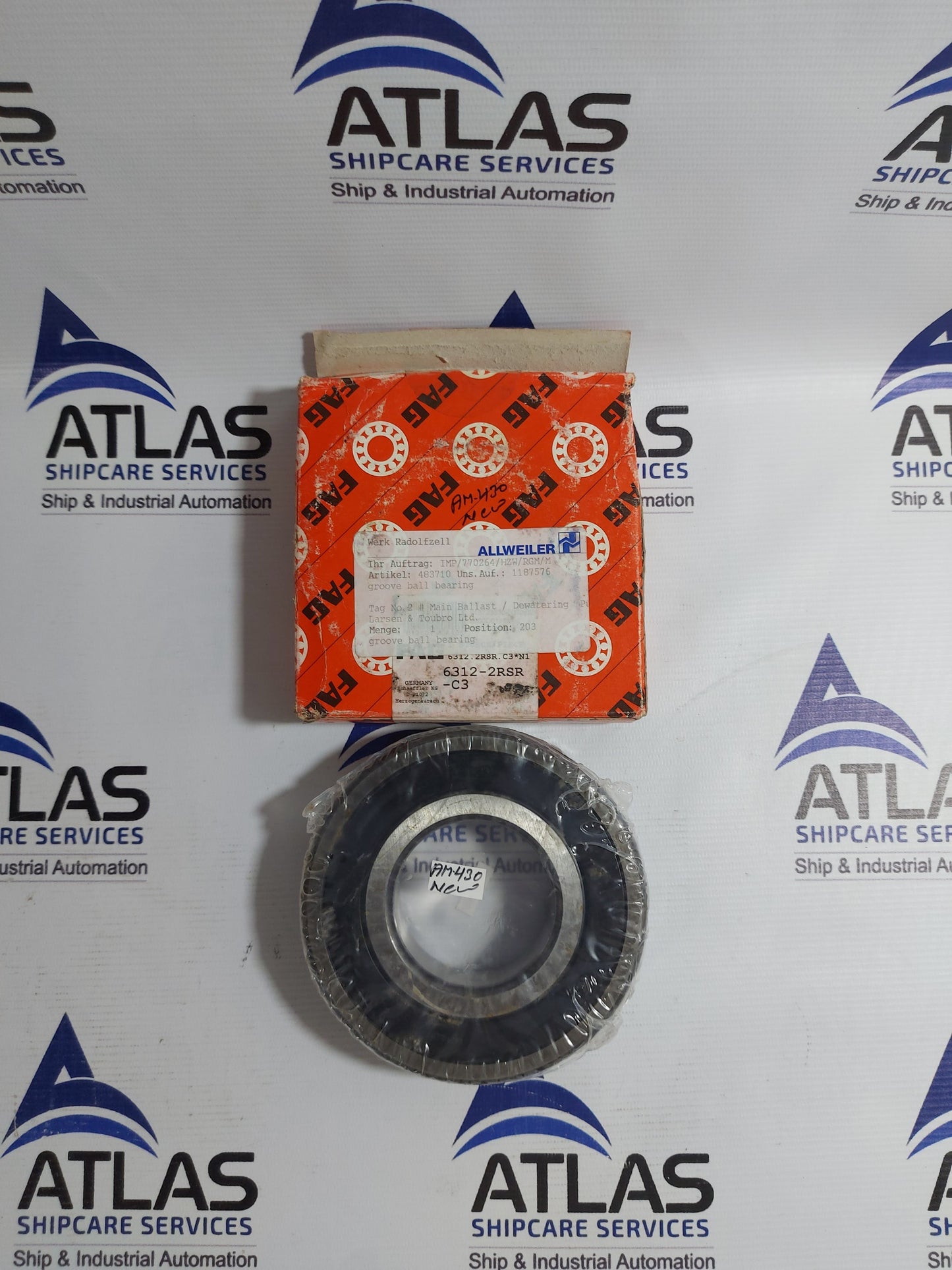 ALLWEILER FAG 6312.2RSR.C3 011B.B GROOVE BALL BEARING