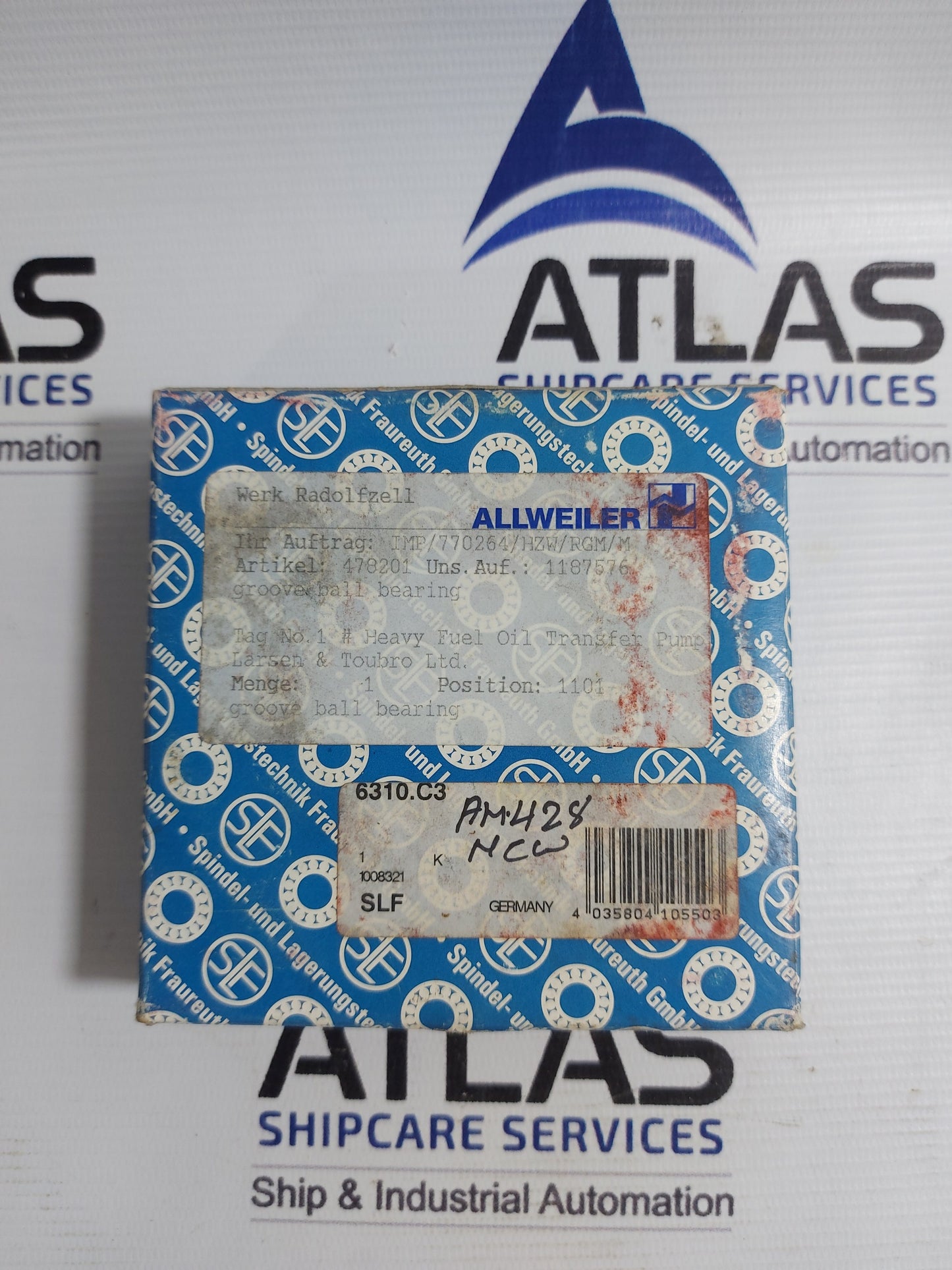 ALLWEILER SLF 6310.03 GROOVE BALL BEARING