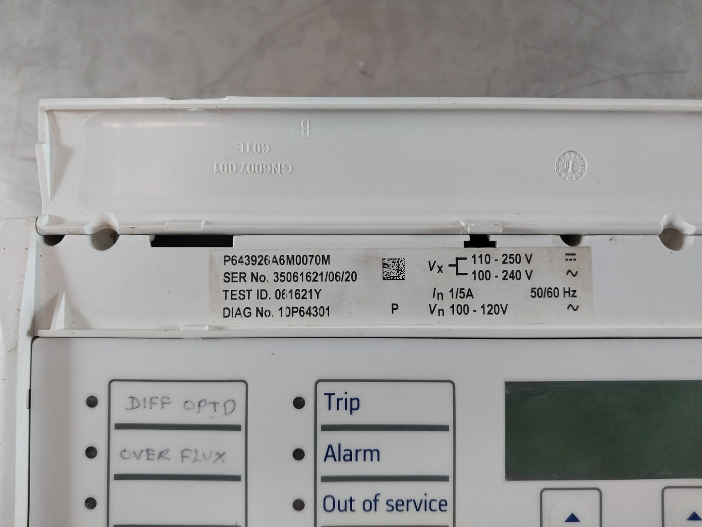 ALSTOM MICOM P643 P643926A6M0070M GENERATOR PROTECTION NUMERICAL RELAY