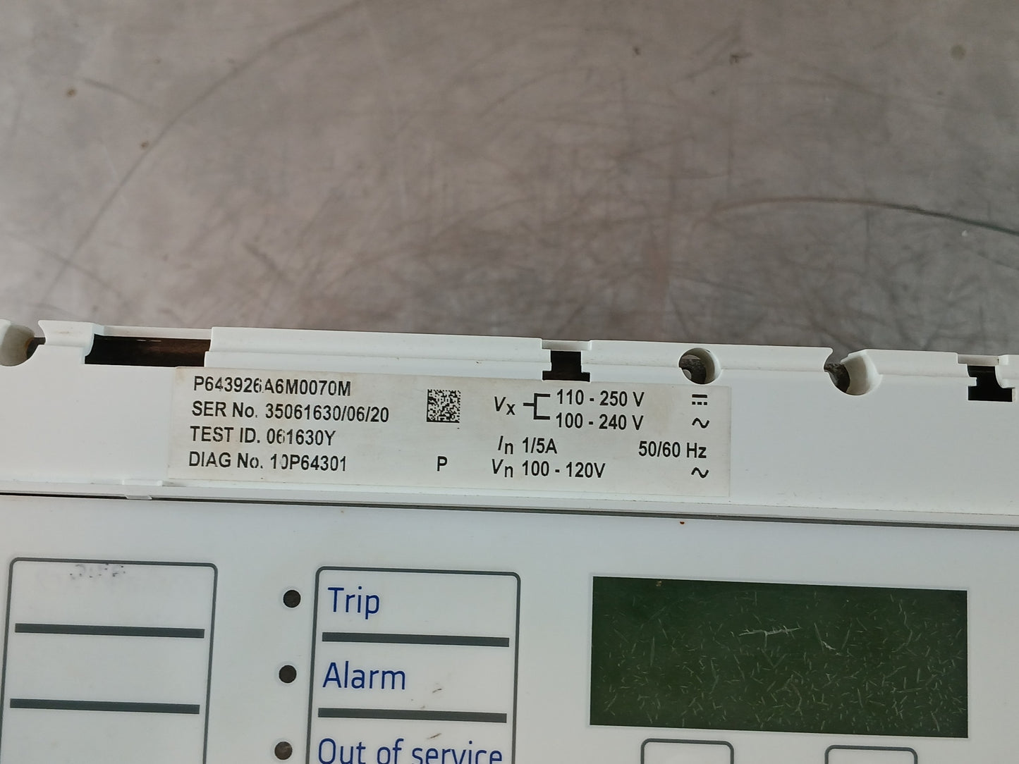 ALSTOM MICOM P643 P673926A6M0070M GENERATOR PROTECTION NUMERICAL RELAY